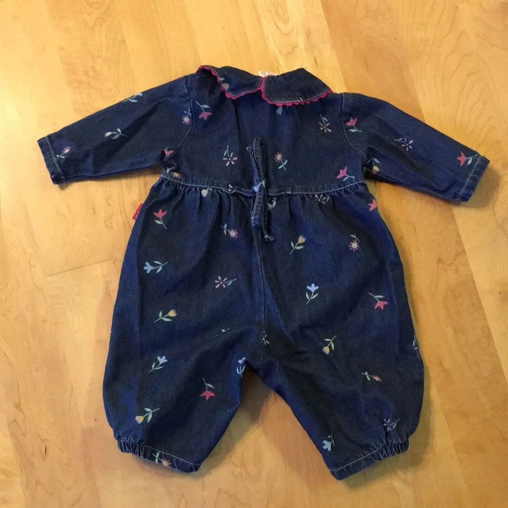 CARTER'S Vintage Denim Floral Bubble Romper